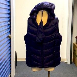 Navy Quilted Puffer Vest with High Collar